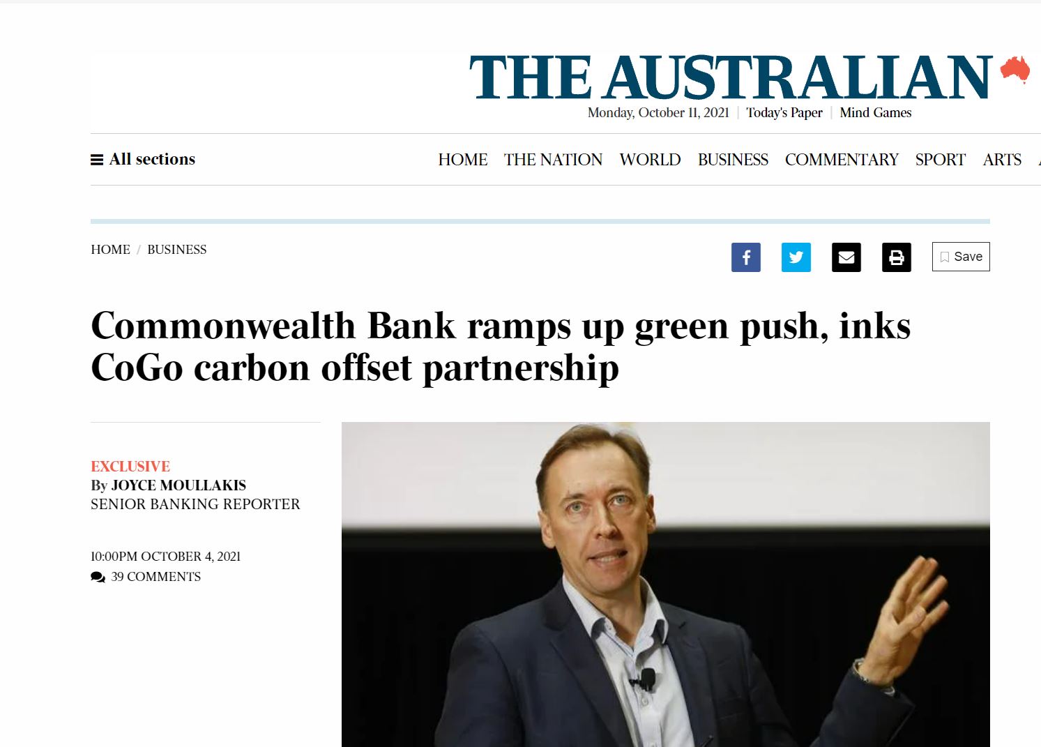 CoGo features in The Australian (syndicated to 10+ titles)