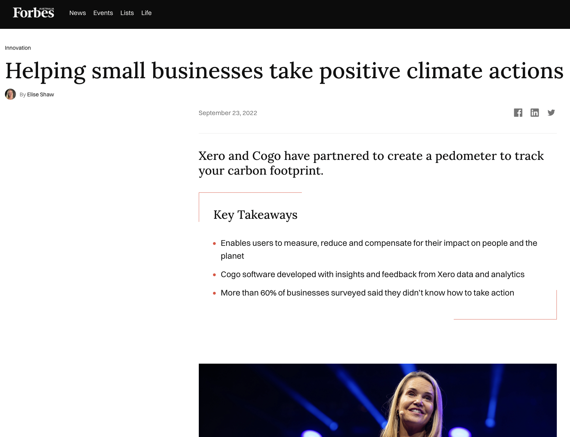 Cogo’s work with Xero features in Forbes AU