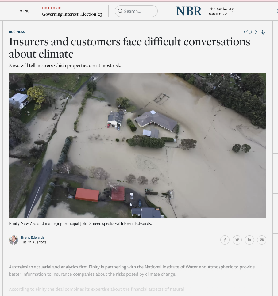 Niwa and Finity feature in NBR