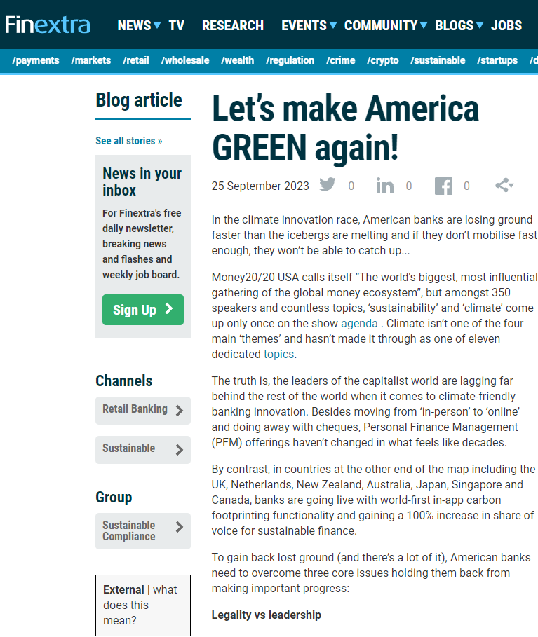 Cogo features in FinExtra