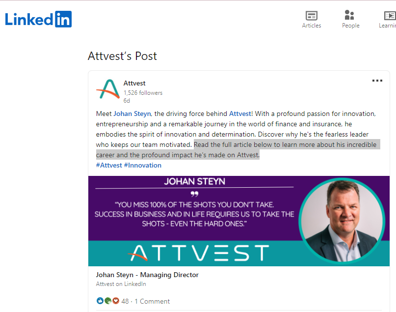 Profile support for Attvest