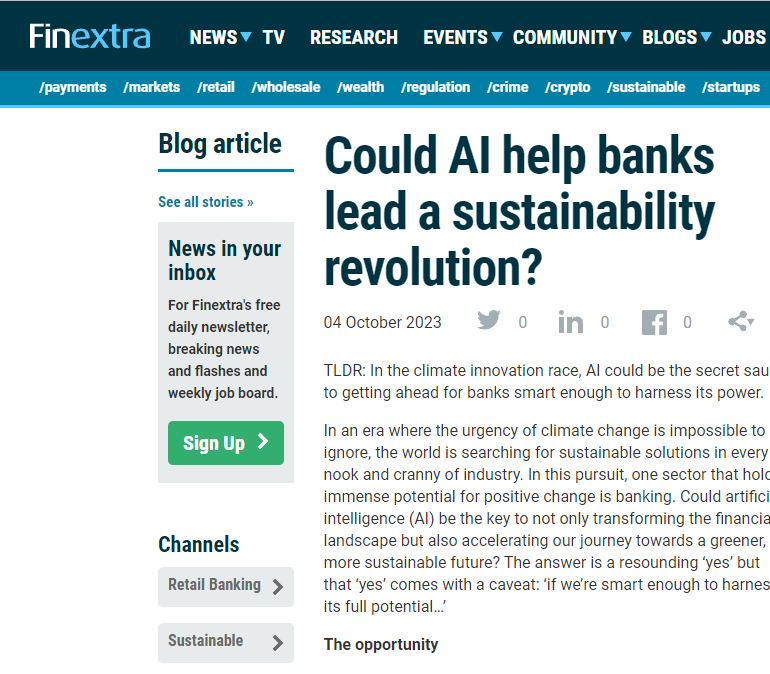 Cogo features in FinExtra