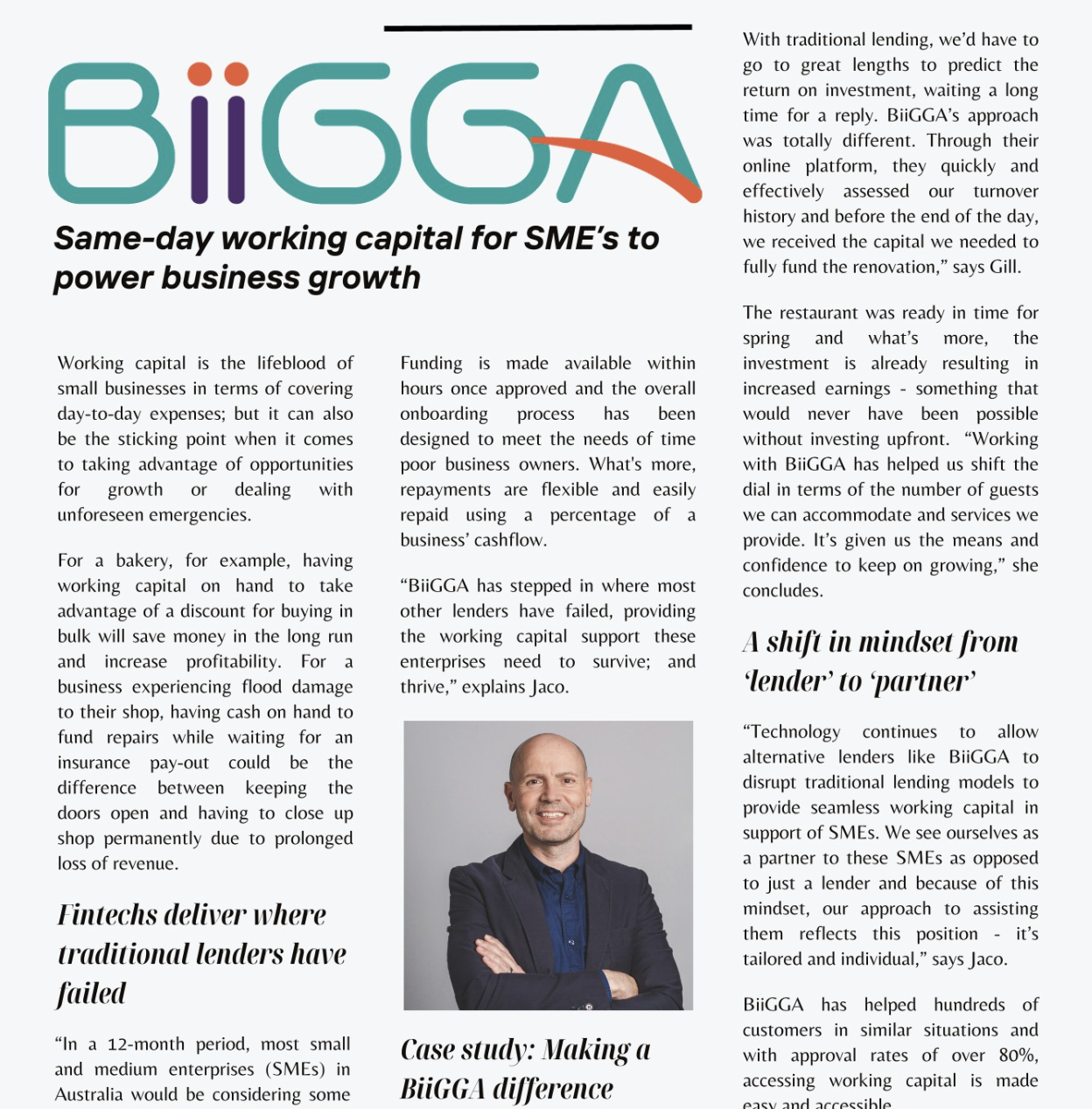 Case study support for BiiGGA