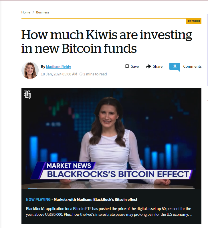 Easy Crypto features in NZ Herald