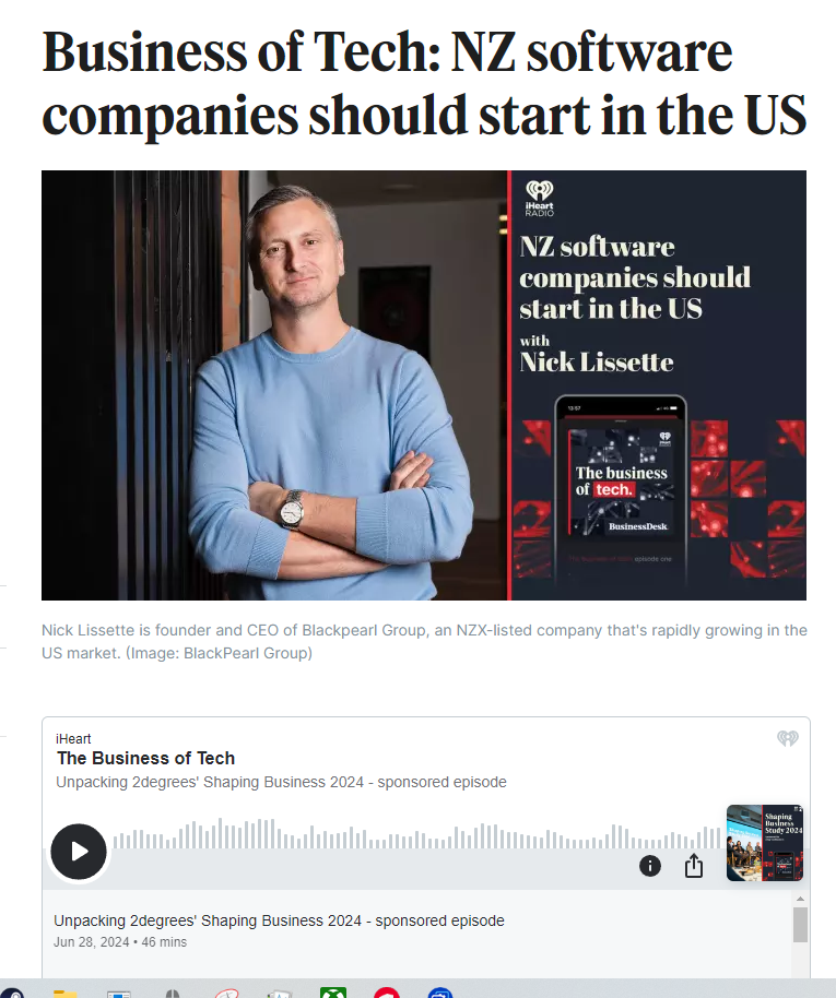 Blackpearl Group features on the Business of Tech podcast