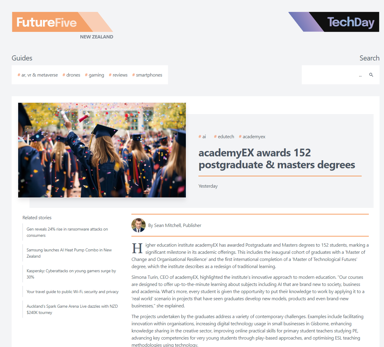 academyEX features in Future Five