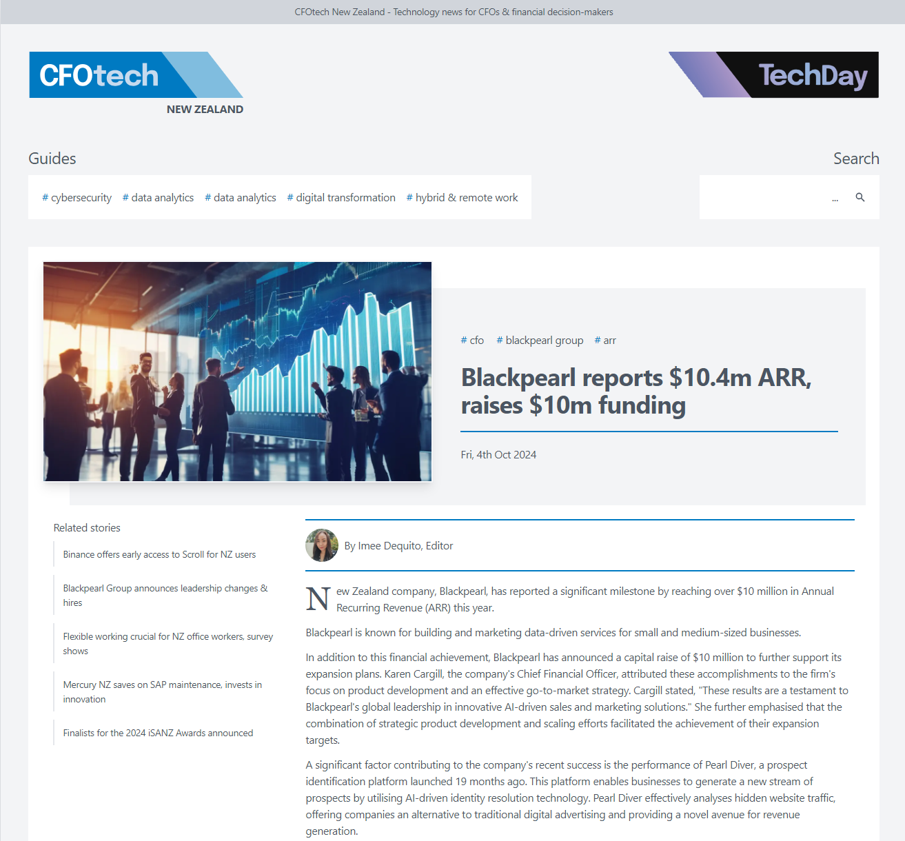 Blackpearl Group features in TechDay