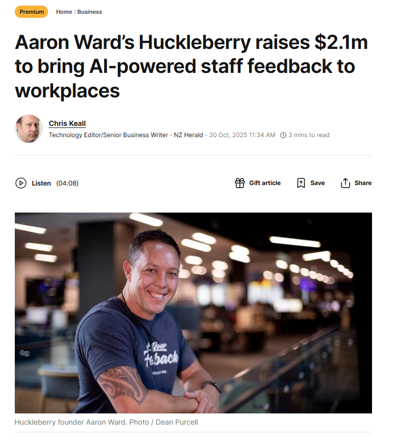 Huckleberry features in Herald