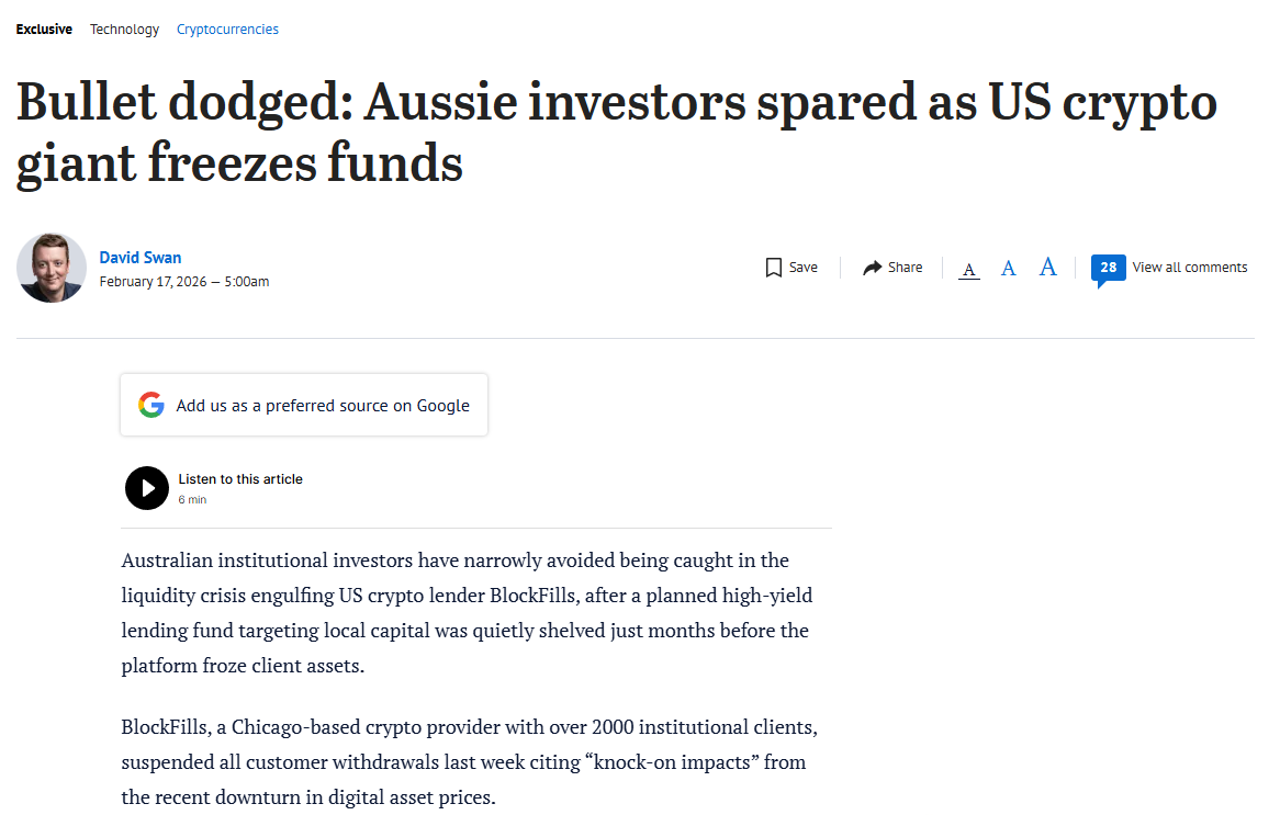 Easy Crypto features in Sydney Morning Herald